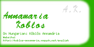 annamaria koblos business card