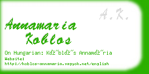 annamaria koblos business card